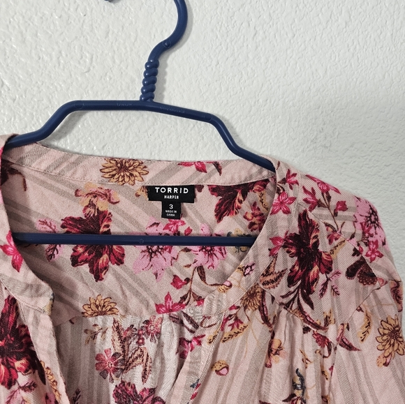 Torrid Floral Pink Dress Sz 3X - Picture 3 of 7